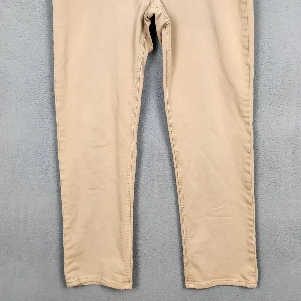 Banana Republic Slim Traveler Jeans Mens 38x32 Beige Slim Straight Stretch Denim